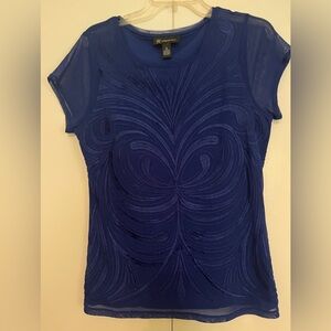 INC International Concepts Royal Blue Short Sleeve Top